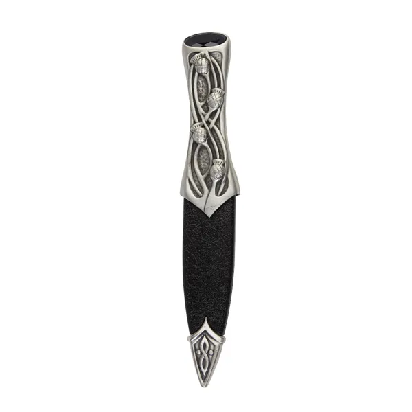 Luss Thistle Dress Sgian Dubh with black stone top.