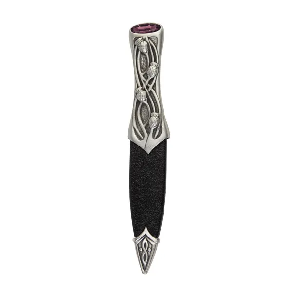 Luss Thistle Dress Sgian Dubh with amethyst stone top.