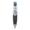 Thurso Thistle Sgian Dubh with Polished Pewter Mount and blue Stone Top.